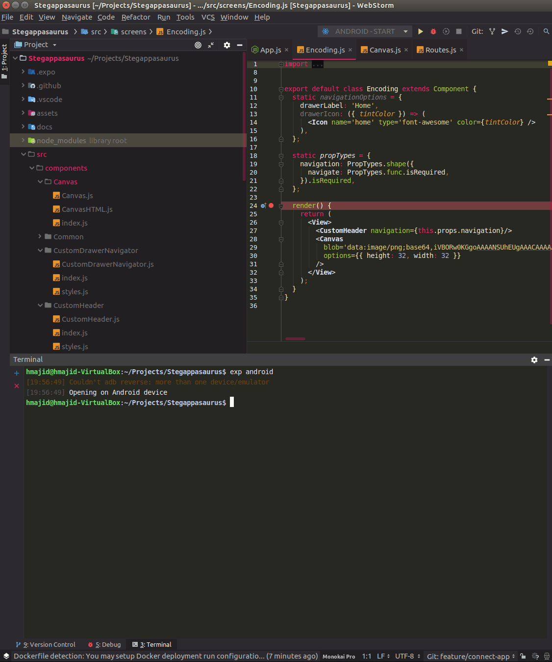 Figure 3: WebStorm; Starting the Debugger