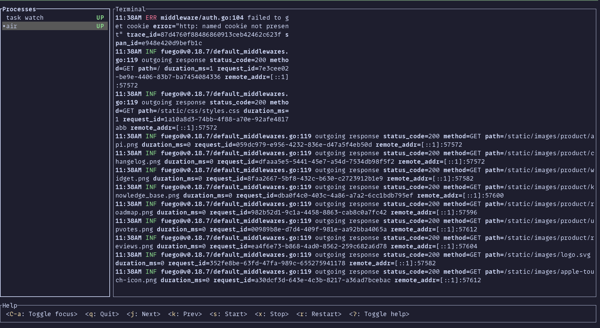 mprocs dev task